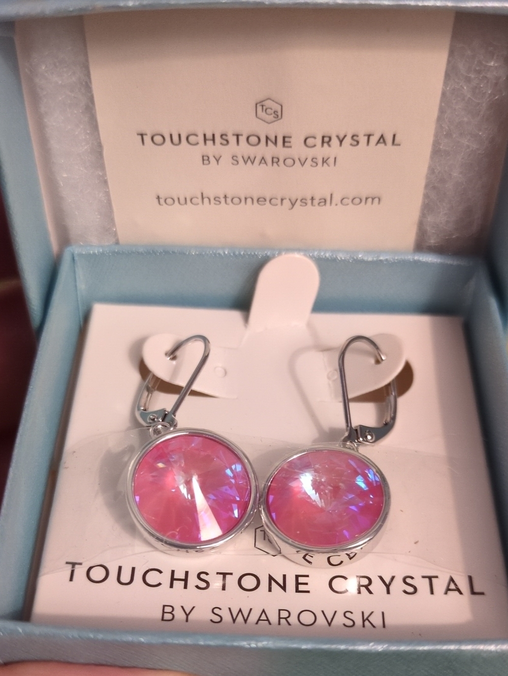 Swarovski Pink Iridescent Drop Earrings